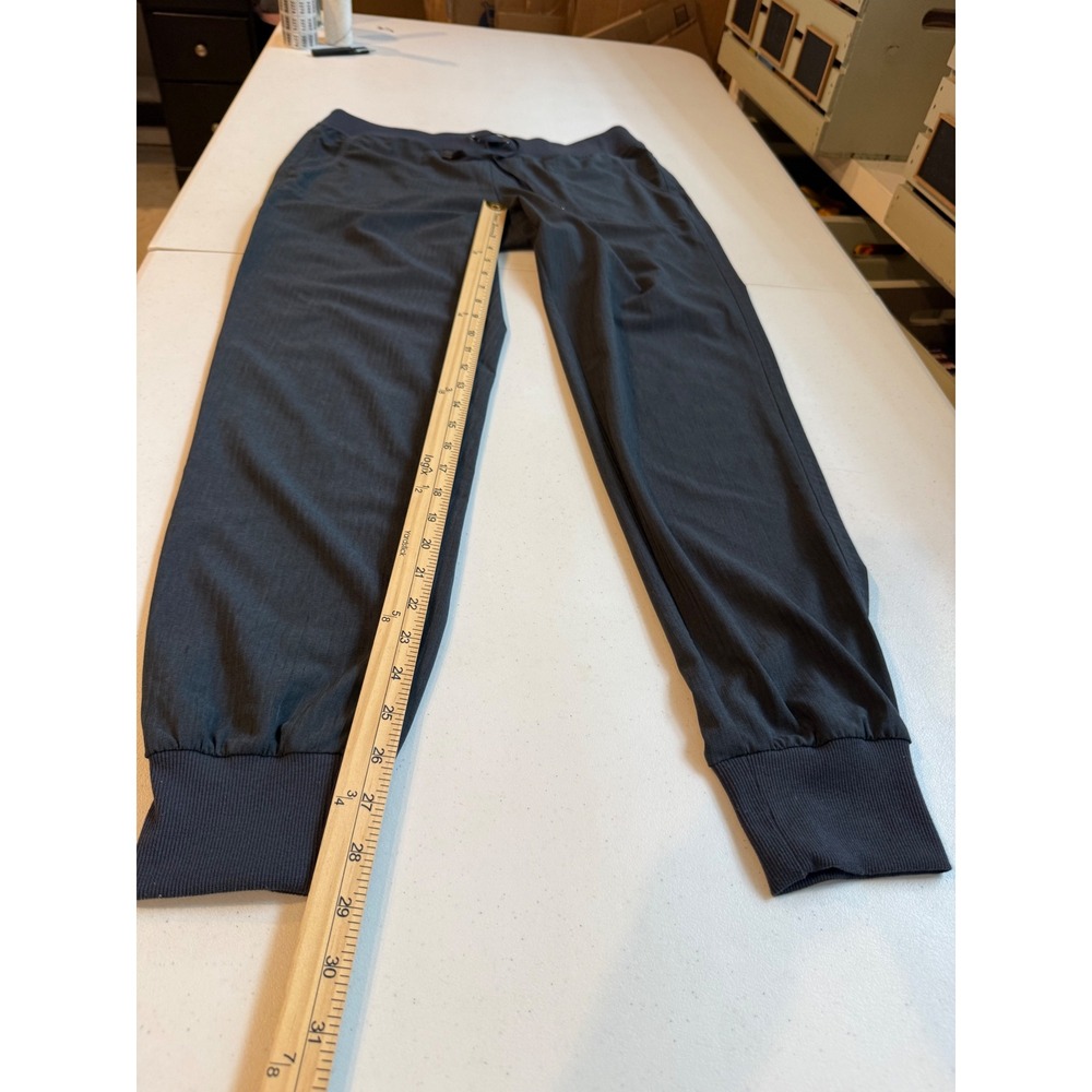 Athleta Joggers Dark Gray Textured Drawstring Waist Pants Womens Size 8T Tall - Picture 5 of 8
